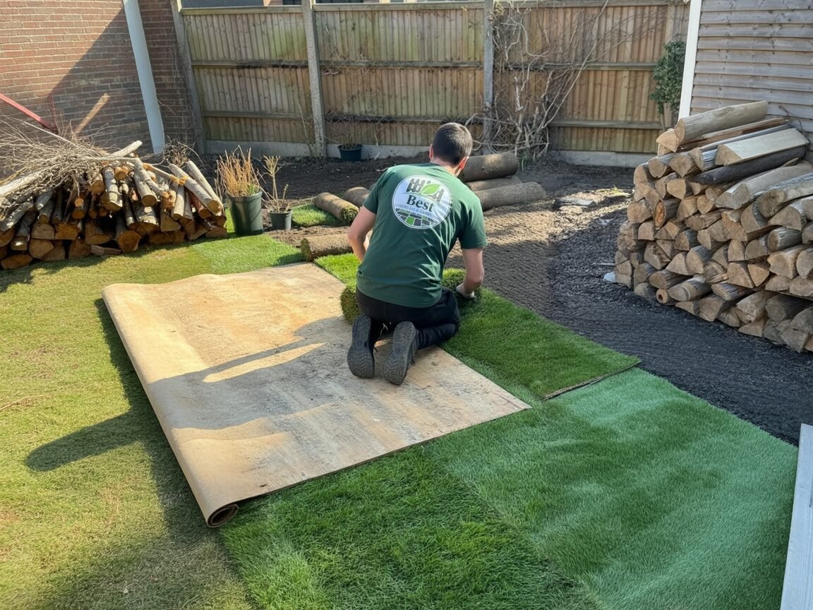 Residential turfing service in Surrey with a soft new lawn