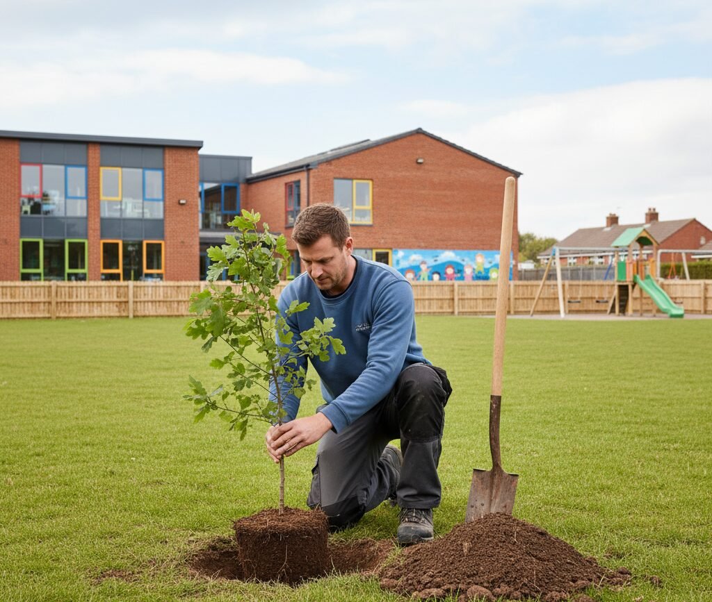 Commercial planting with structured beds and low maintenance schemes in the UK