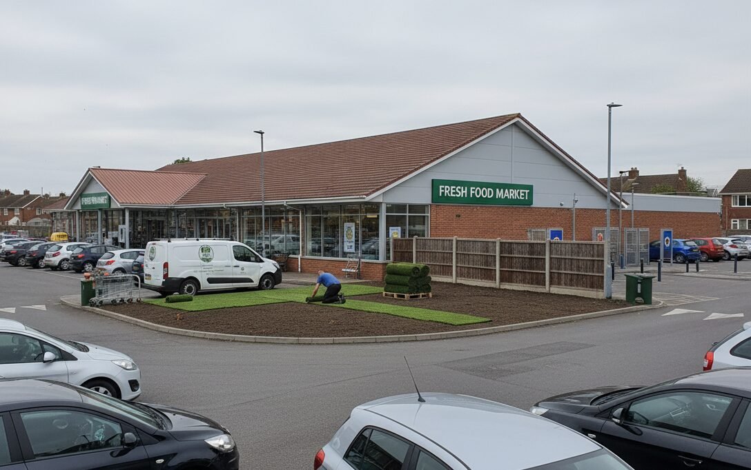 Commercial turfing service in Surrey with a clear green area