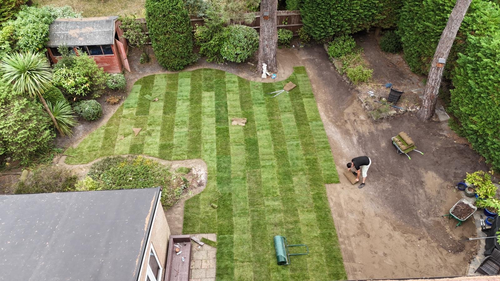Fresh lawn installed by Turfing Guildford team