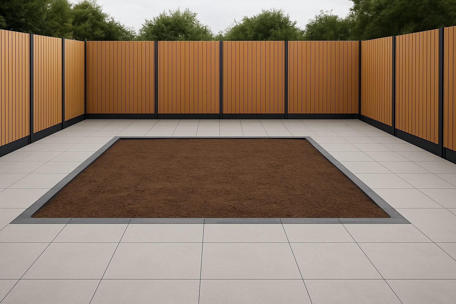 Garden before artificial grass installation