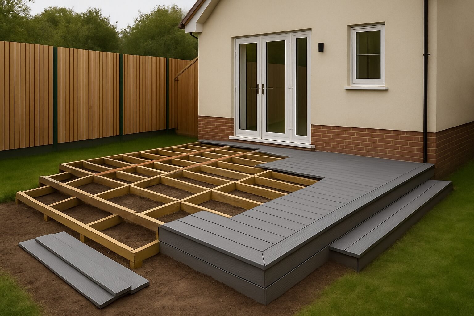 Garden before decking installation