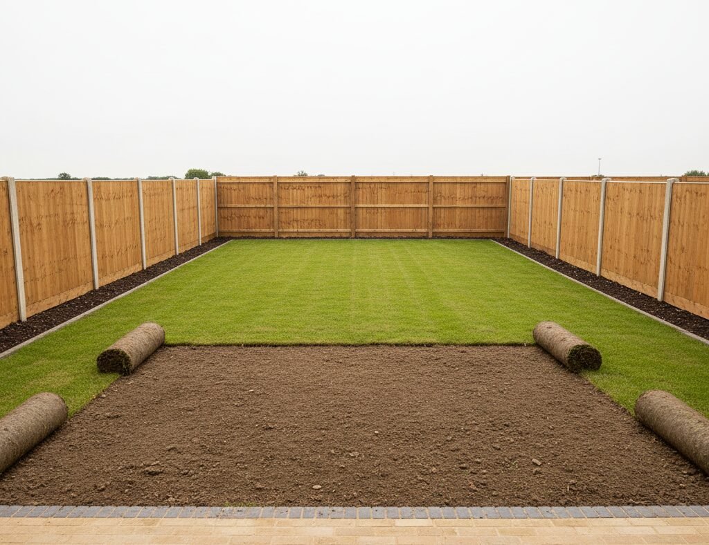 Garden before groundworks preparation