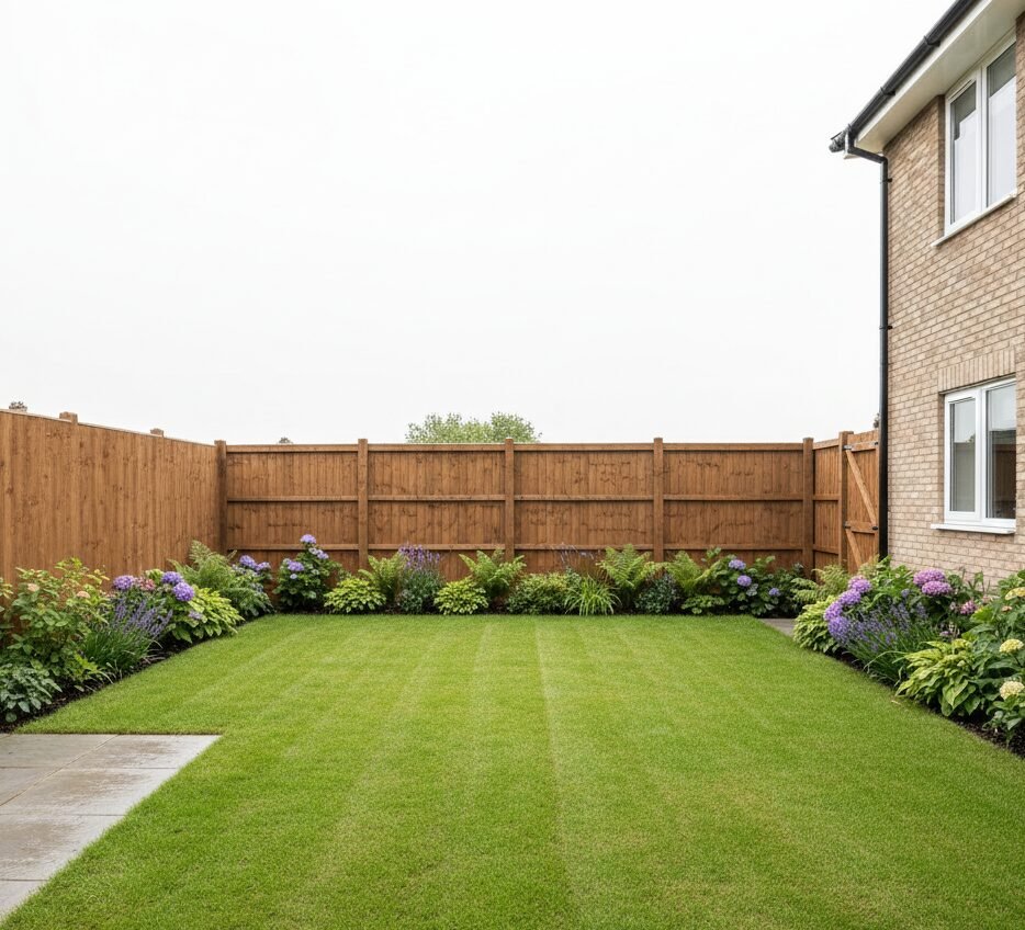 Garden before new brickwork