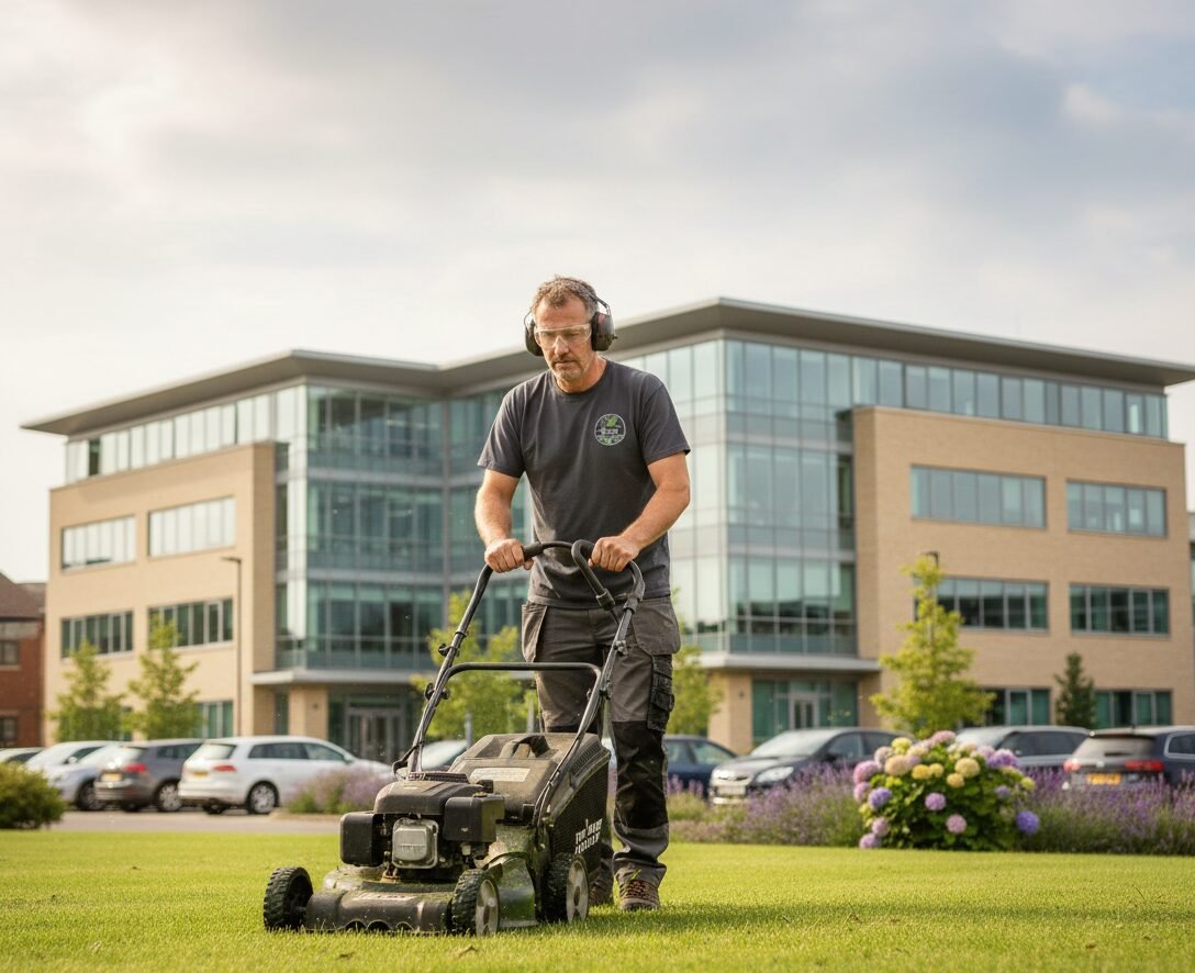 Lawn Cutting Surrey for commercial sites with clear routes and even grass