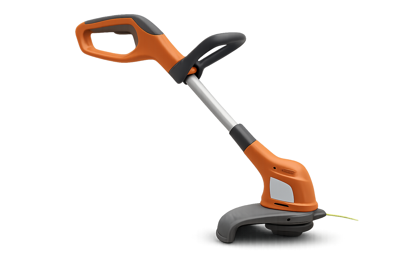 Grass trimmer overlay moving across the lawn